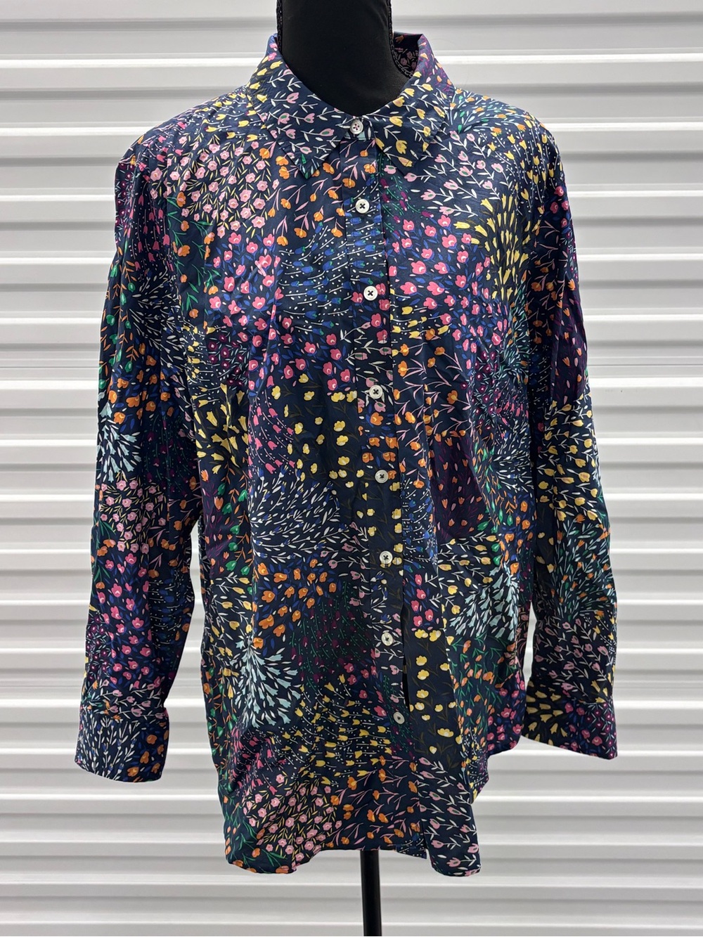Talbots Plus Blouse Button Down Size 2X Floral 100% Cotton Woman’s